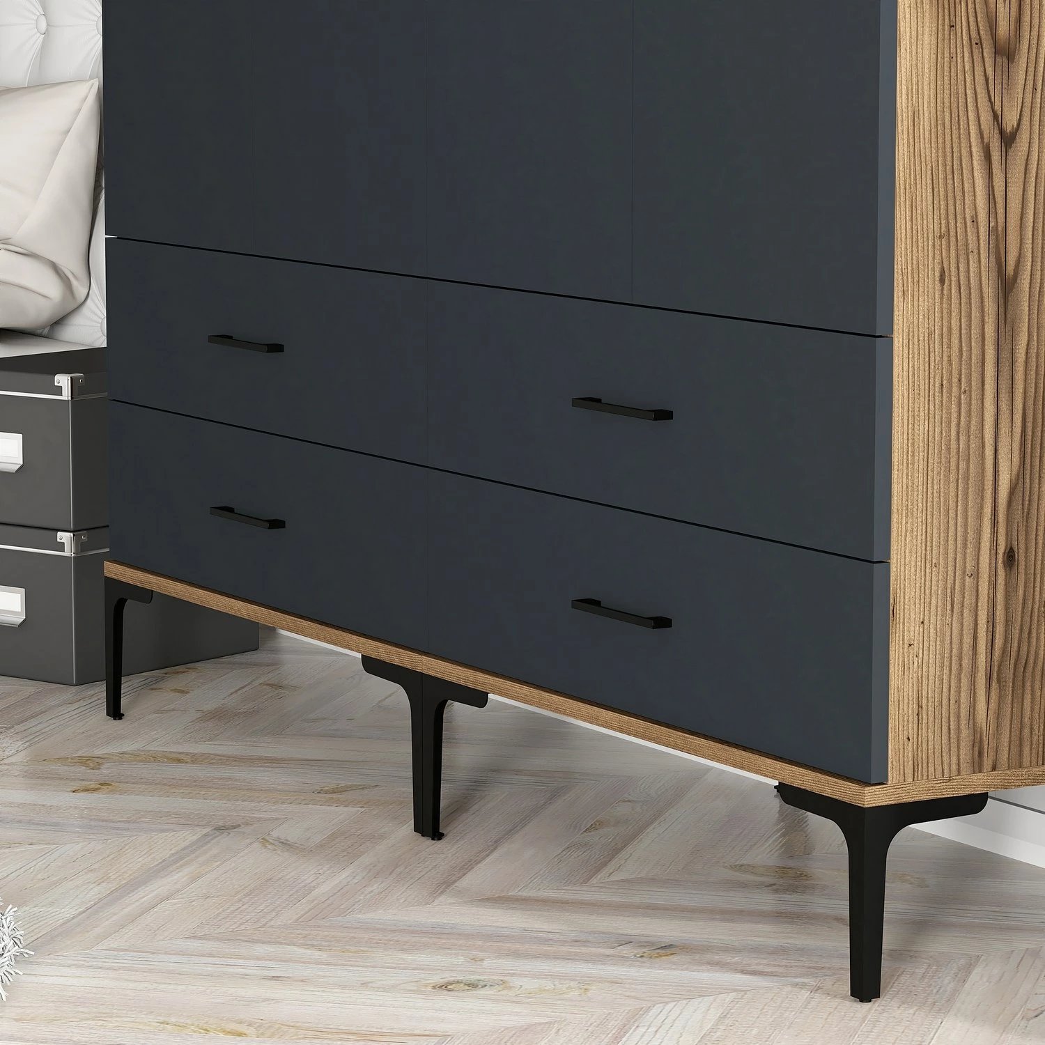 Dollap Skye Decor, ngjyrë arre dhe antracit, Kumsal TT