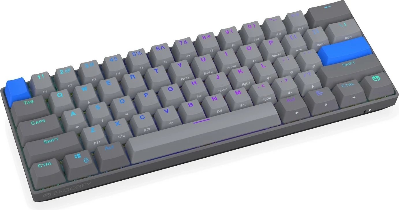 Tastierë mekanike Endorfy Thock V2 Compact Wireless, 60%, RGB, gri