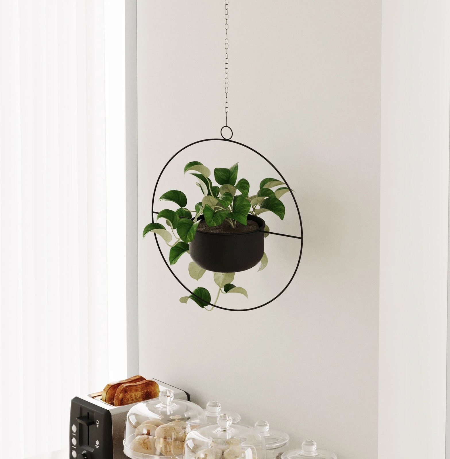 Vazo dekorative varëse, metal i zi, Aberto Design, Payanda