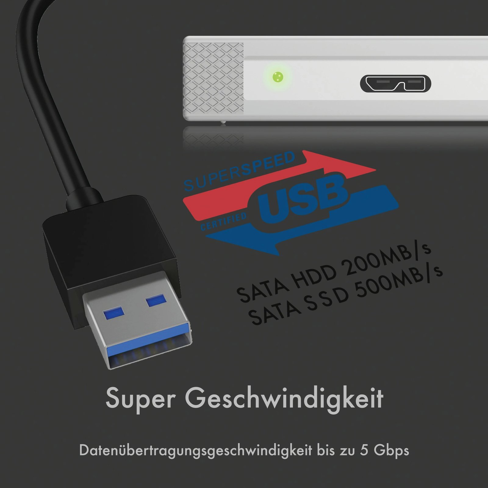 Kuti e jashtme HDD/SSD ICY BOX IB-241WP, 2.5", USB 3.2, alumini, anthracite/silver