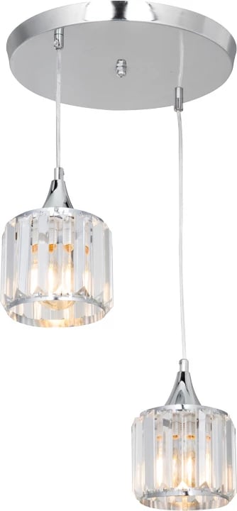 Llambë tavani PWL-1025, metal krom, xham, 30x70cm