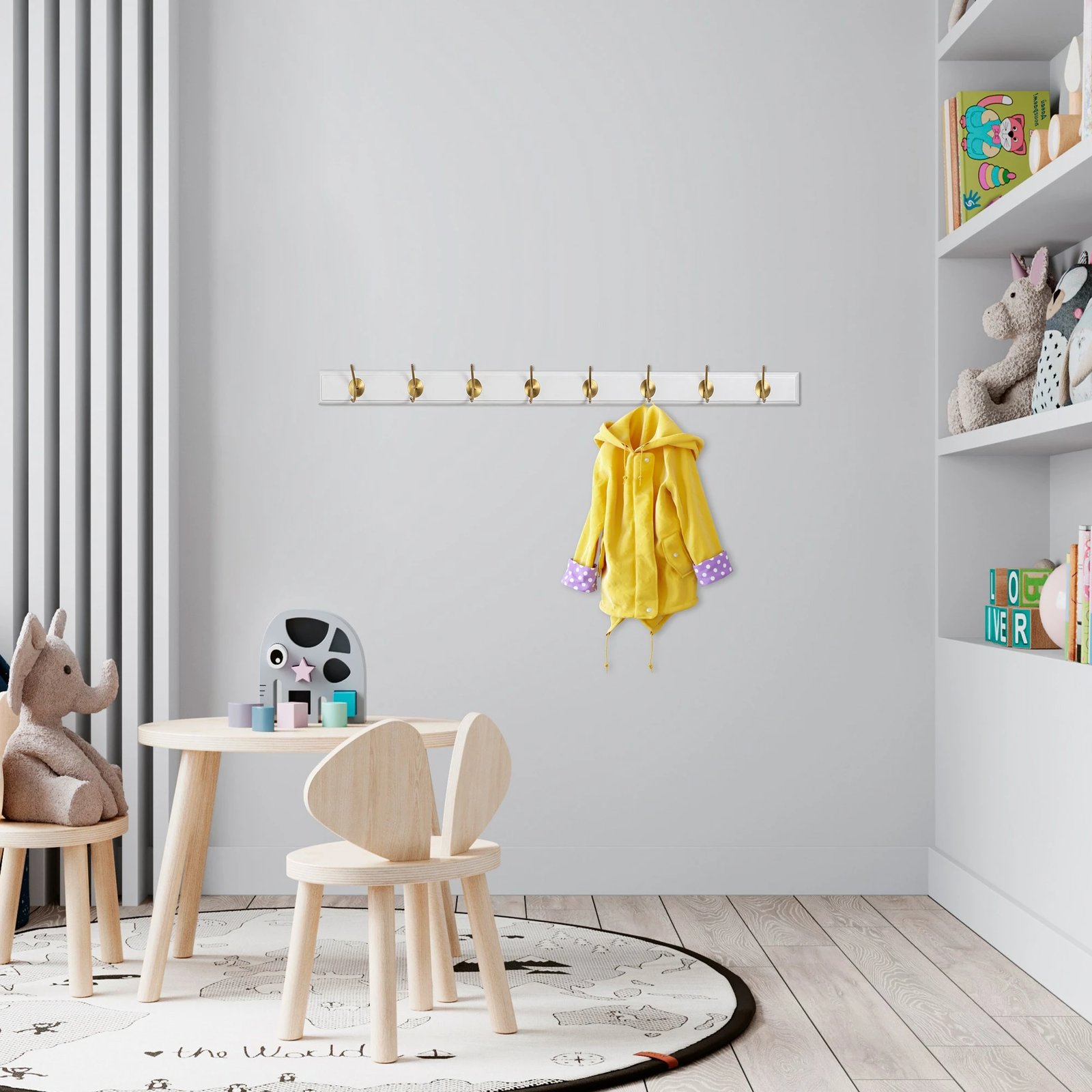 Varëse muri prej druri, ngjyrë e bardhë dhe ari, Skye Decor, ASK-007