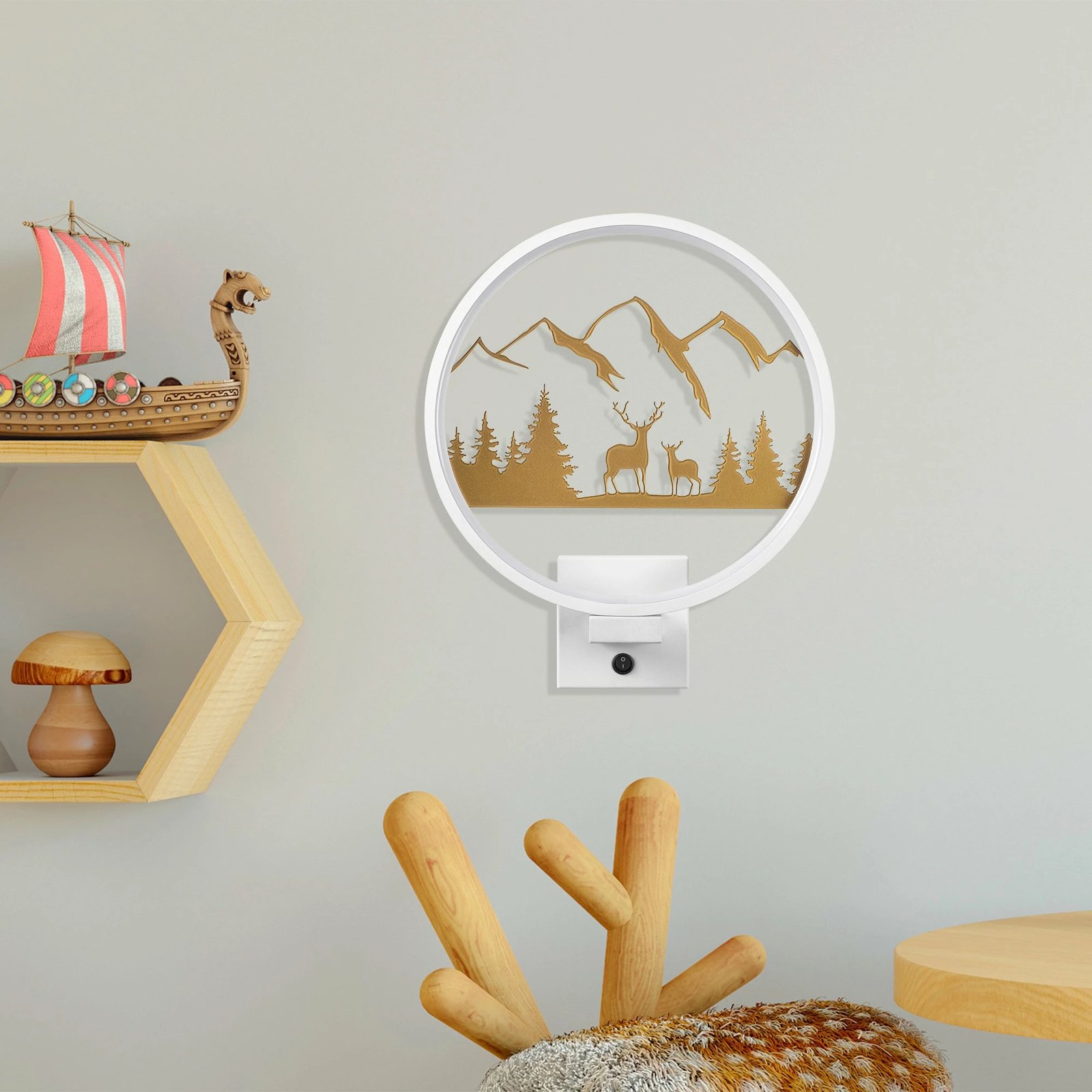 Llambë muri dekorative Opviq, XMAS25, ngjyrë e bardhë dhe ari