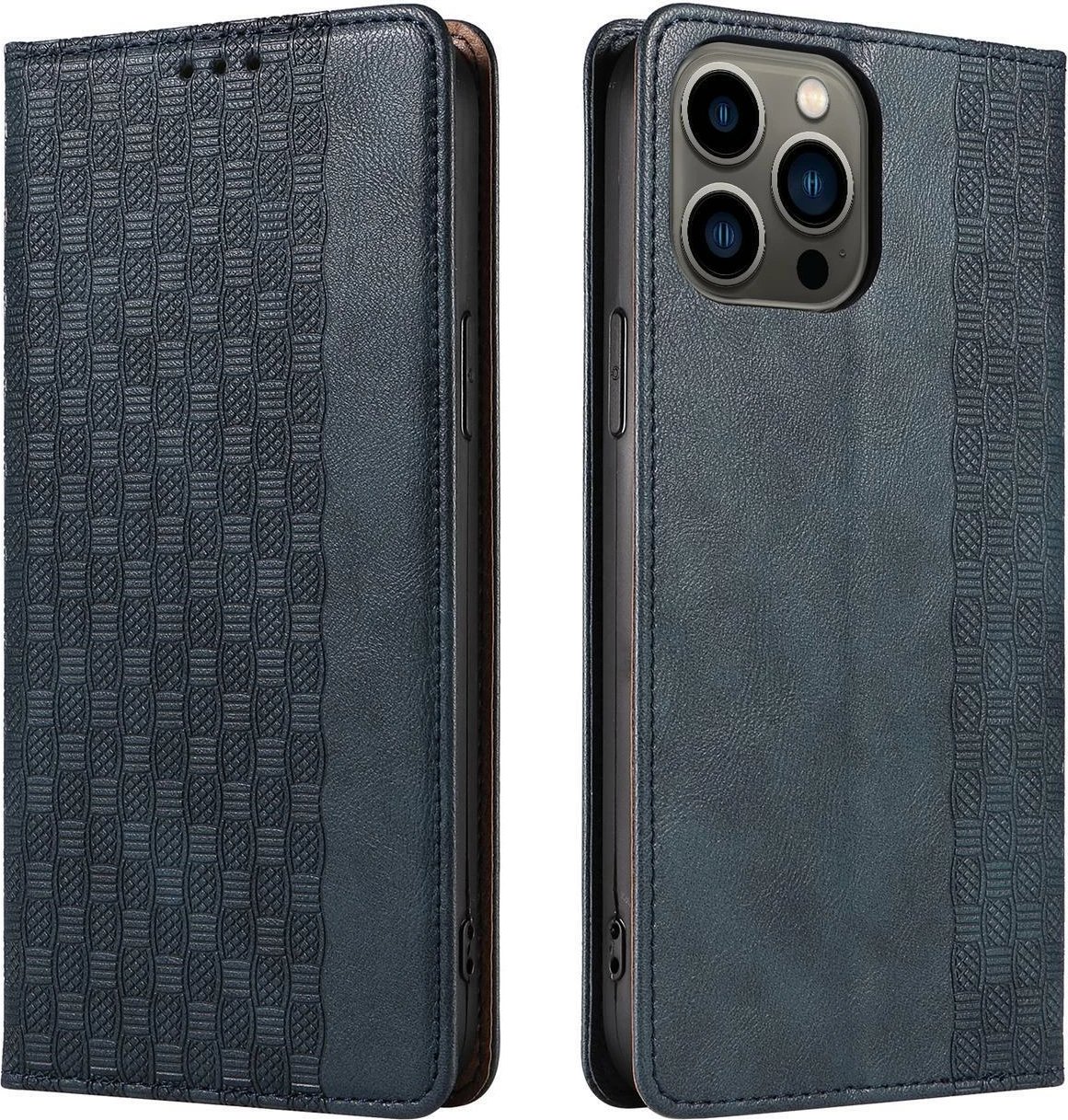 Mbështjellës Hurtel Magnet Strap Case për iPhone 14 Pro Max, me kapak, portofol, qëndrim, rrip dore, kaltër