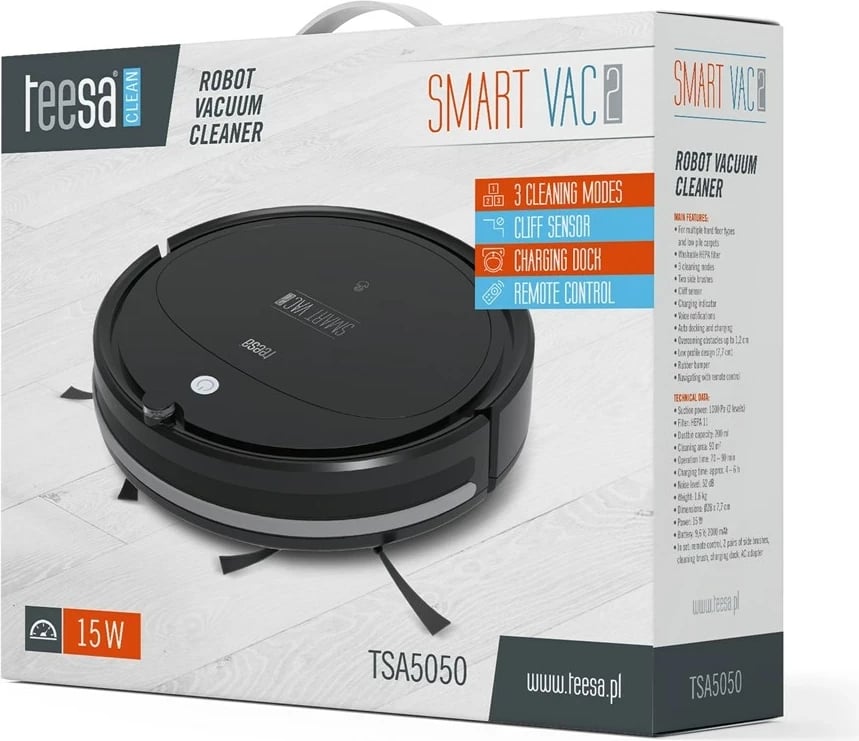 Robot pastrues teesa Smart VAC 2 TSA5050, 0.2 L, i zi Robot pastrues teesa Smart VAC 2 TSA5050, 0.2 L, i zi