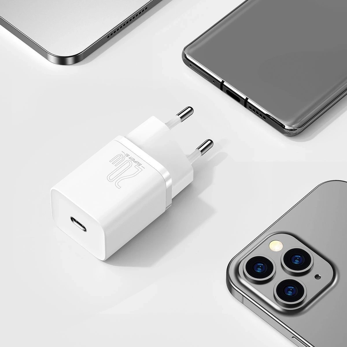 Karikuesi i shpejtë Baseus Super Si Quick Charger 1C 20W, i bardhë