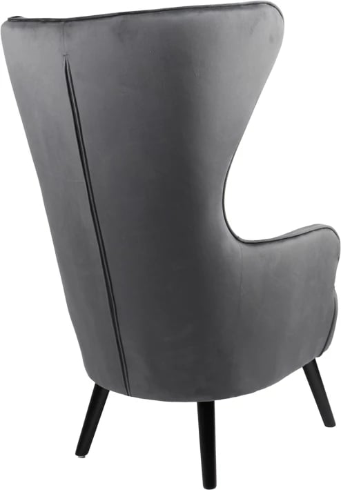 Berzer Byfon, kadife anthracite, këmbë druri gome, ngjyrë zezë, 76x83x117cm