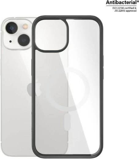 Mbështjellës PanzerGlass ClearCase me MagSafe, për iPhone 14/15/13, Transparent dhe Zi