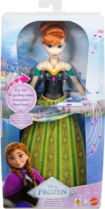 Kukull Anna Frozen Mattel JDX53 me muzikë, për vajza