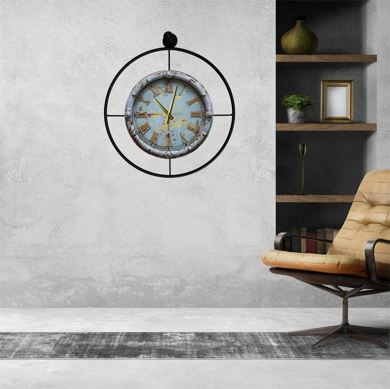 Orë muri dekorative prej metali, Wallity, Mclock-00130