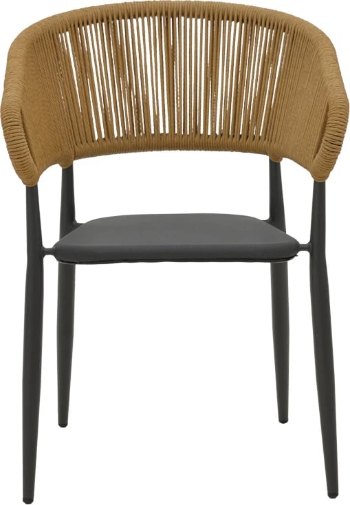 Set tavoline me dy karrige për jashtë, ngjyrë antracit-natyrale, Kliton-Raven, alumin, 80x80x74cm