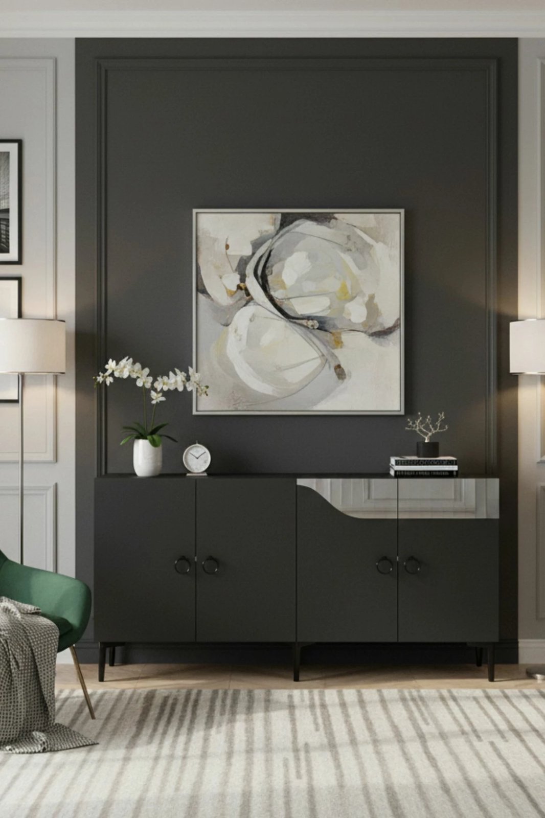 Konsolë Skye Decor, Gama 150, antracit, argjend