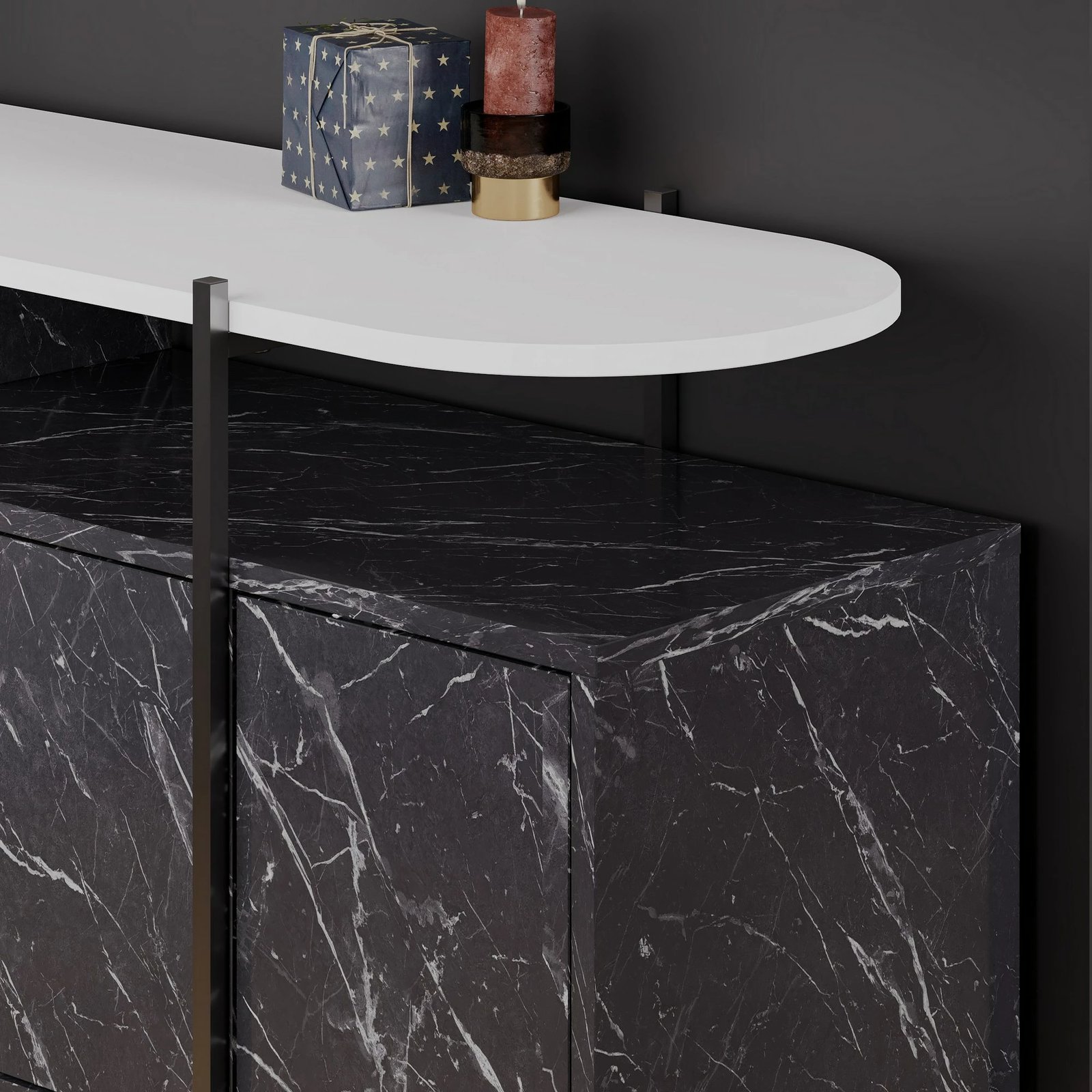 Konsol Skye Decor, Hanley, e bardhë, Bendir