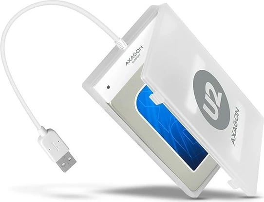 Kasë e jashtme AXAGON ADSA-1S për SSD/HDD 2.5", USB 2.0, e bardhë