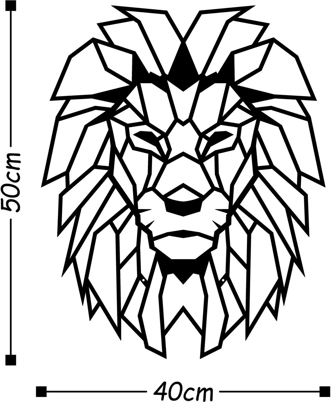 Aksesor dekorativ muri prej metali, luan, Wallity, ngjyrë e zezë