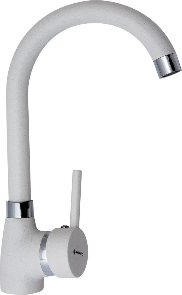 Rubinet kuzhine PYRAMIS BELLO, granit, 300 mm, i bardhë polar, me dorezë të tërheqshme