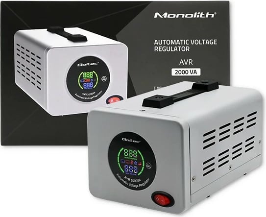 Stabilizator tensioni automatik Qoltec AVR 2000VA, Gri Stabilizator tensioni automatik Qoltec AVR 2000VA, Gri
