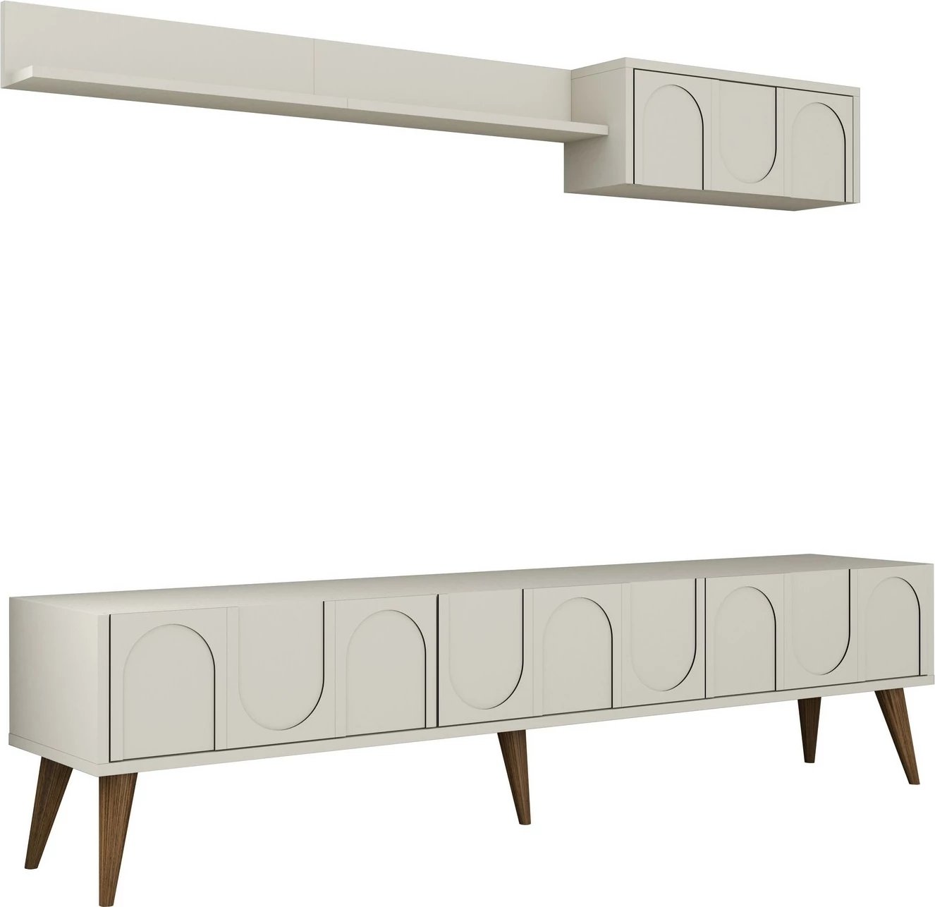 Njësi TV Skye Decor, Lyon 2, krem, arre