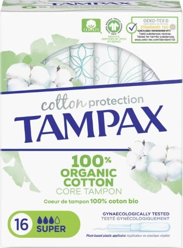 Tampona organik TAMPAX Super, 16 copë