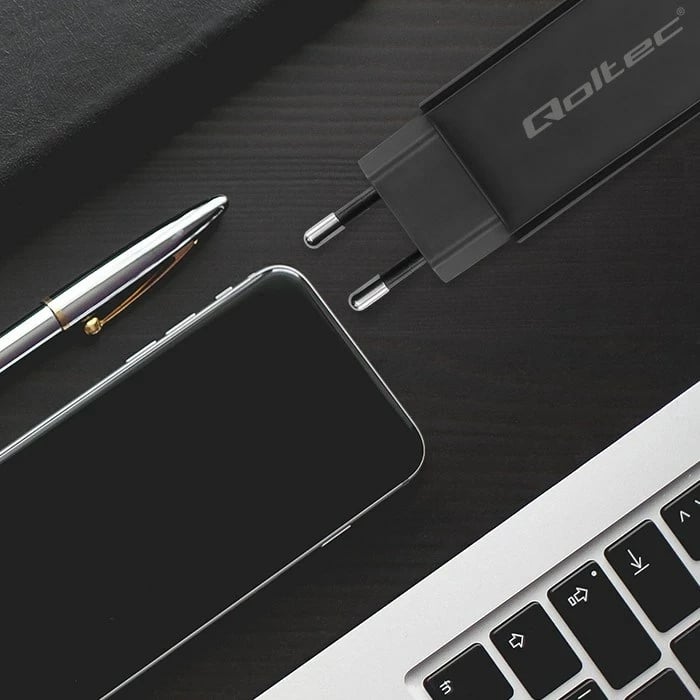 Karikues universal Qoltec 52419, 65W, GaN, USB-C 3.1, i zi