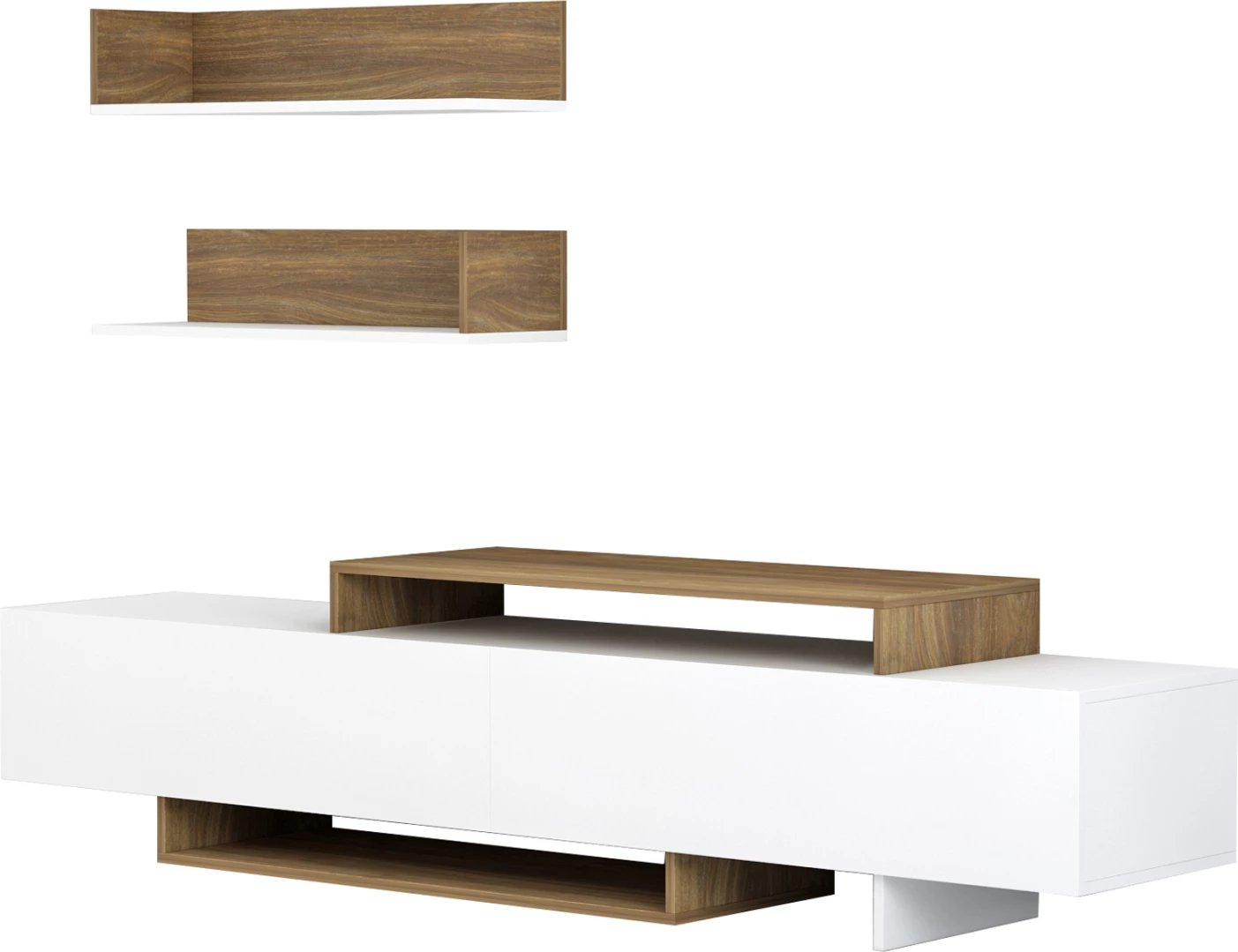 Set mobiljesh për TV, EDUARDO, FH8909.12, melaminë, ngjyrë bardhë-natyrale, 180x29,5x45Hcm Set mobiljesh për TV, EDUARDO, FH8909.12, melaminë, ngjyrë bardhë-natyrale, 180x29,5x45Hcm