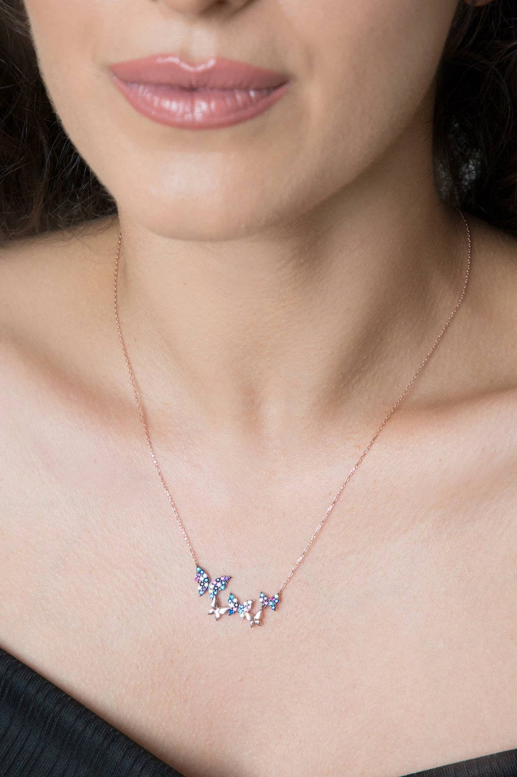 Varëse argjendi me flutura, shumëngjyrëshe, Elika Silver, PP2272