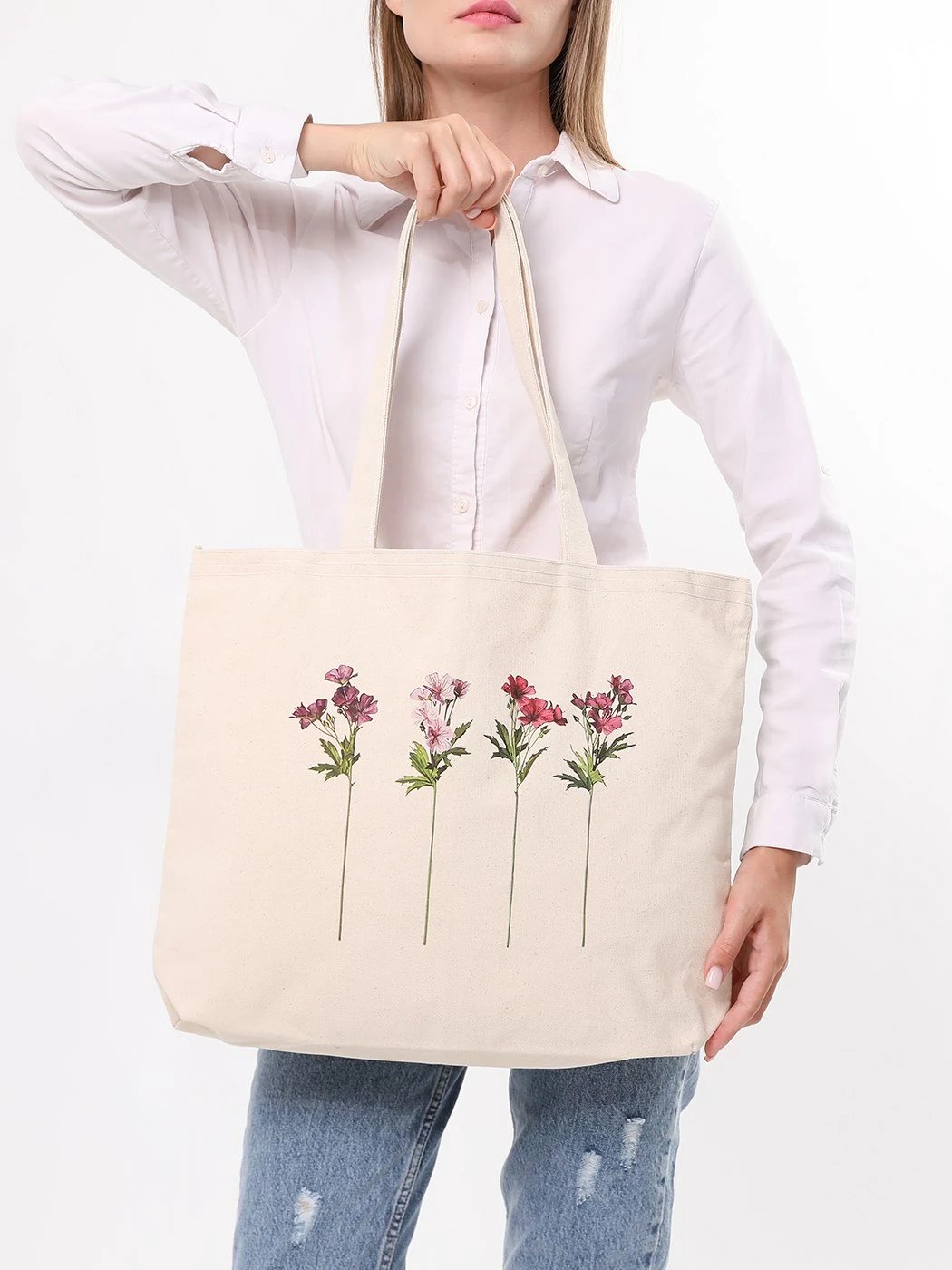 Çantë tote Zoozie Bags, krem, 1685