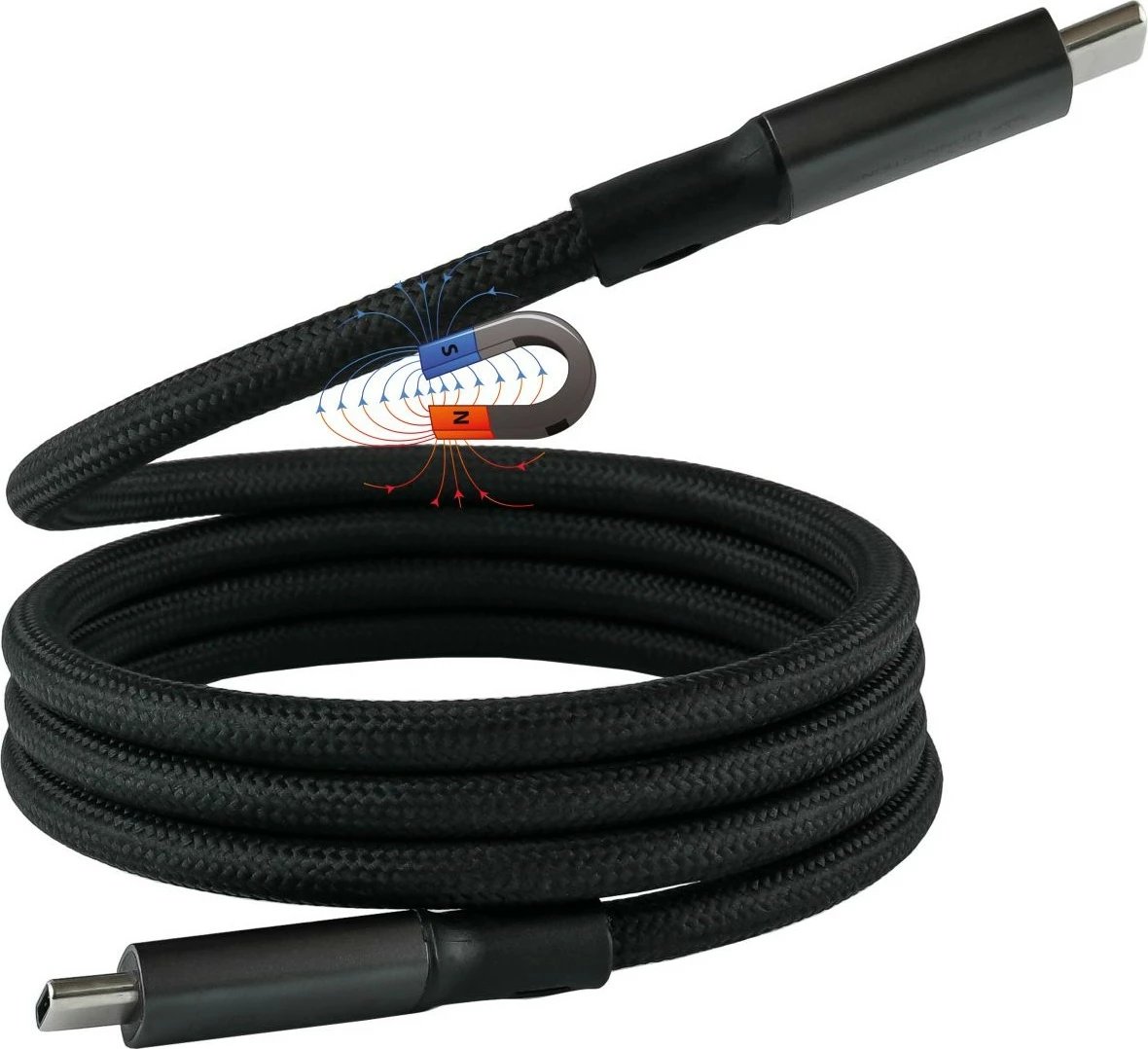 Kabllo USB GoodConnections Alcasa 2404-MT010S, 1 m, USB C, 4 x USB-C, USB4 Gen 3x2, 40 Gbit/s, e zezë
