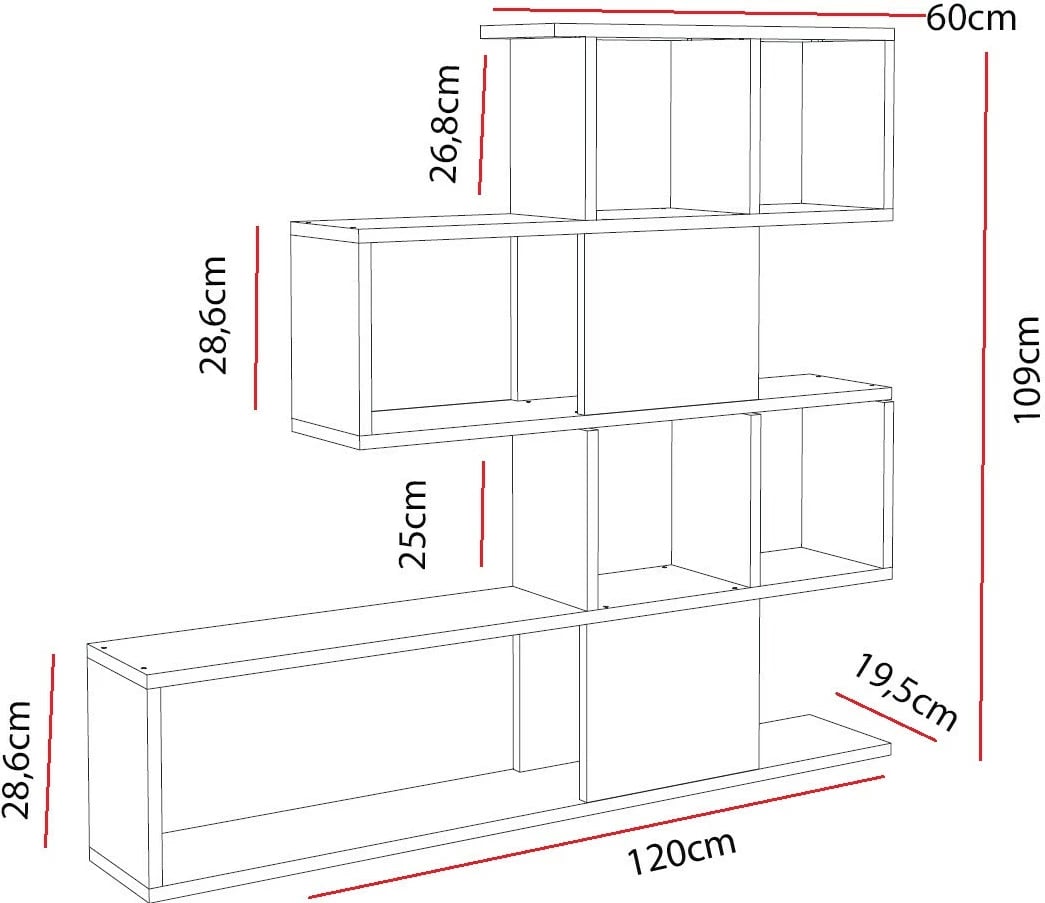 Raft librash Hanah Home, Karlin, bardhë dhe arre