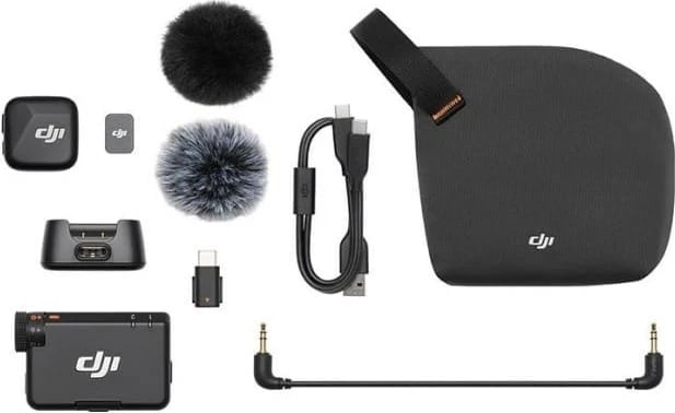 Mikrofon wireless DJI Mic Mini me marrës për kamerë, i zi