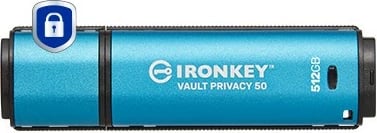 USB Kingston IronKey Vault Privacy 50 512GB, USB 3.2, zi/blu