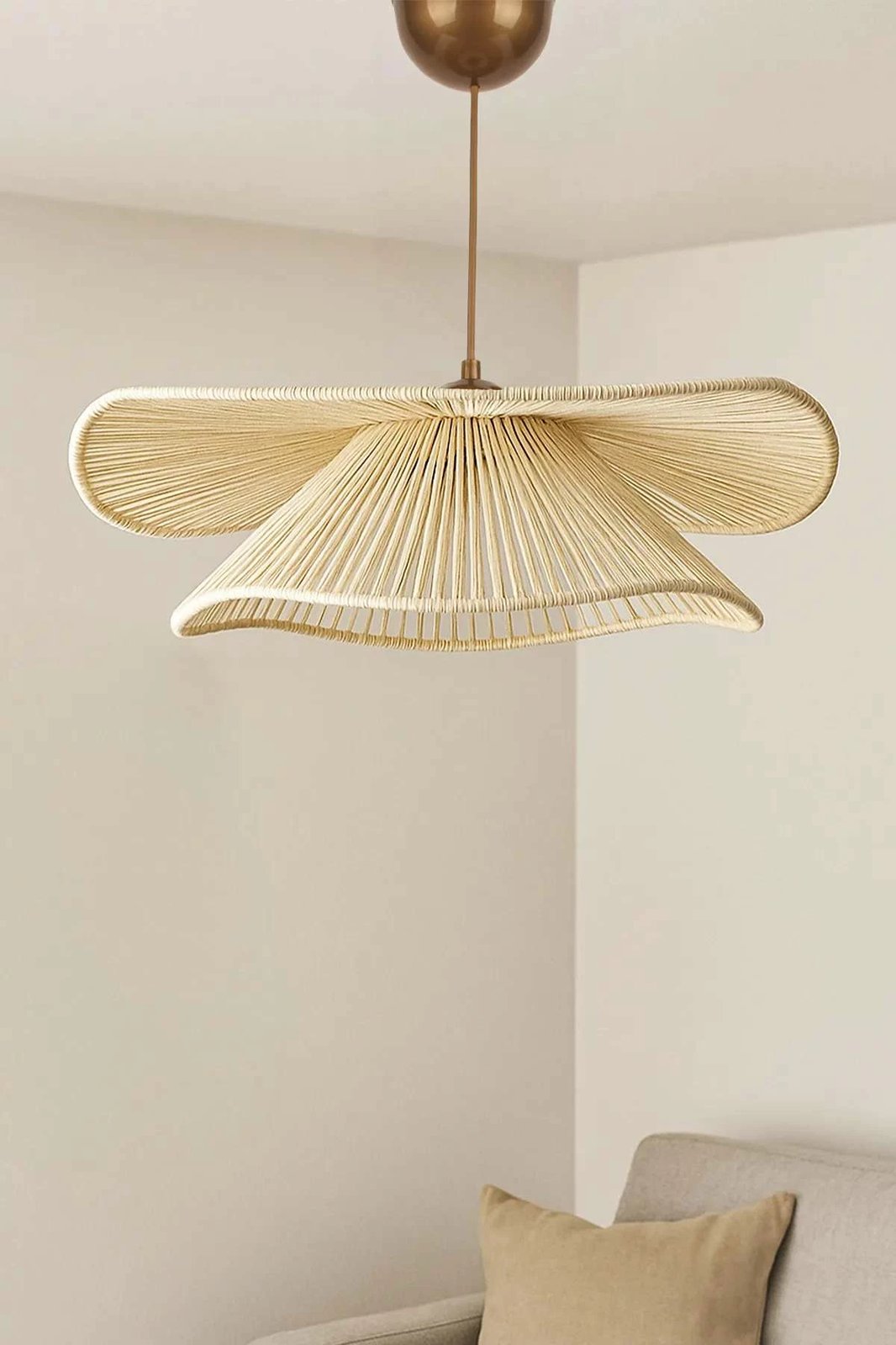 Llambë tavani Opviq, Duvela, krem, kapak makrame, lartësi e rregullueshme