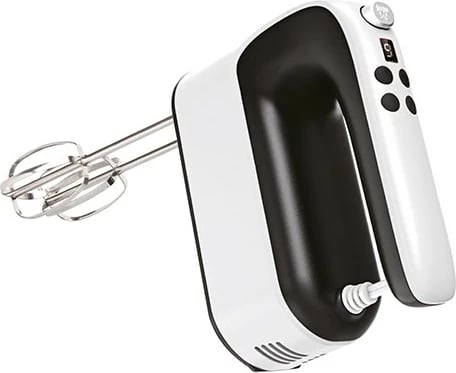 Mikser dore Adler AD 4229, 600 W, 9 shpejtësi, Turbo, ekran LCD, me kuti aksesorësh, e bardhë-e zezë