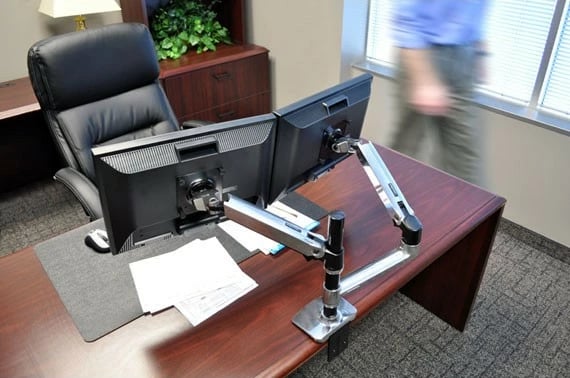 Krah monitori Ergotron LX Dual Stacking, 2 ekrane, 24 inch, rregullim lartësie, ngjyrë argjendtë