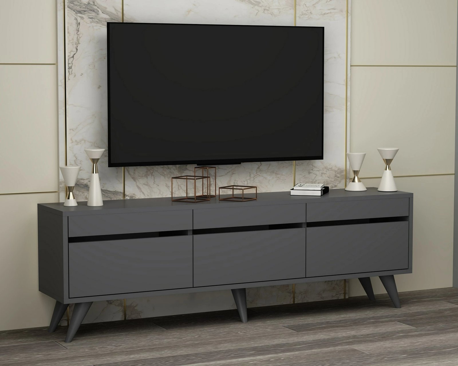 Komodë për TV, ngjyrë antracit, Skye Decor