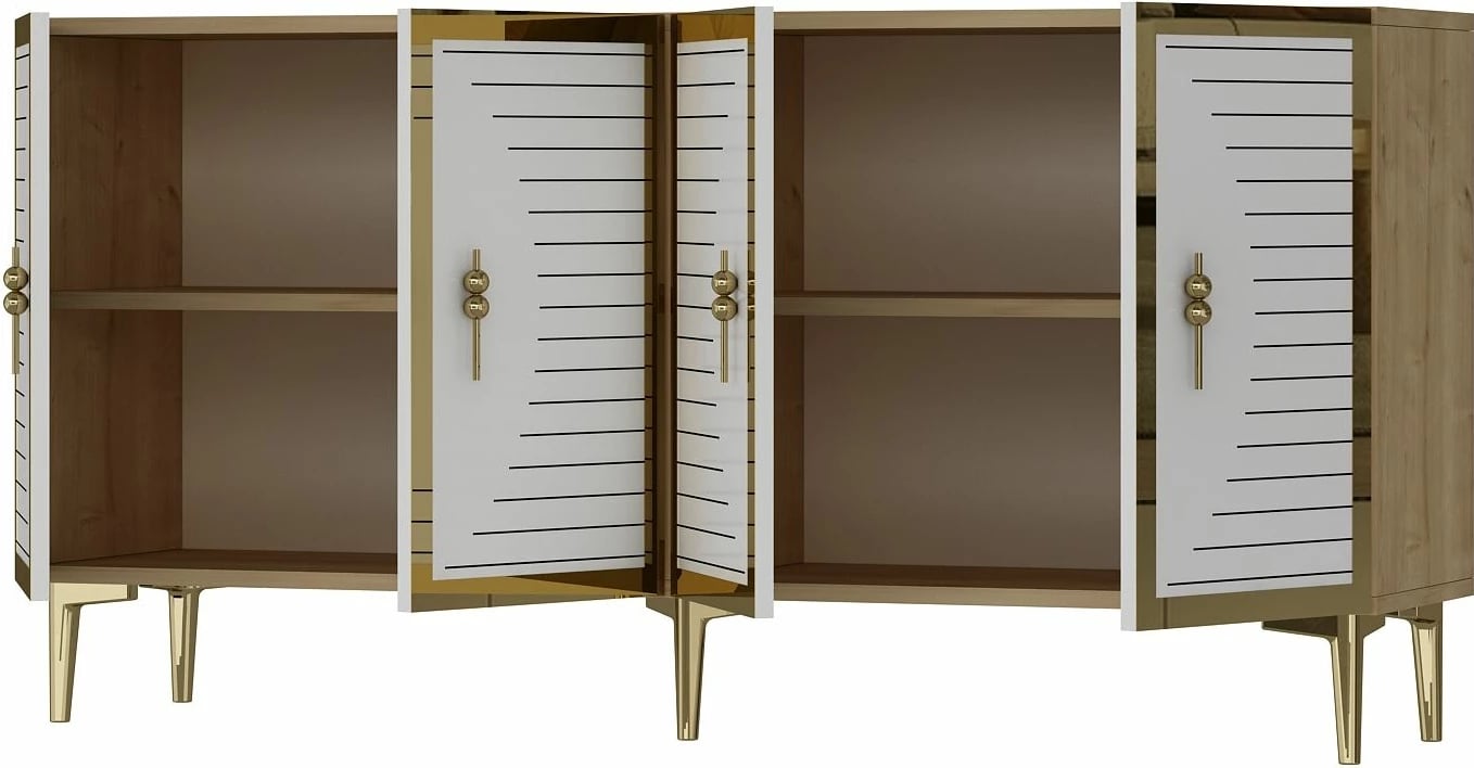 Konsol Skye Decor, ngjyrë safir, e bardhë, ari