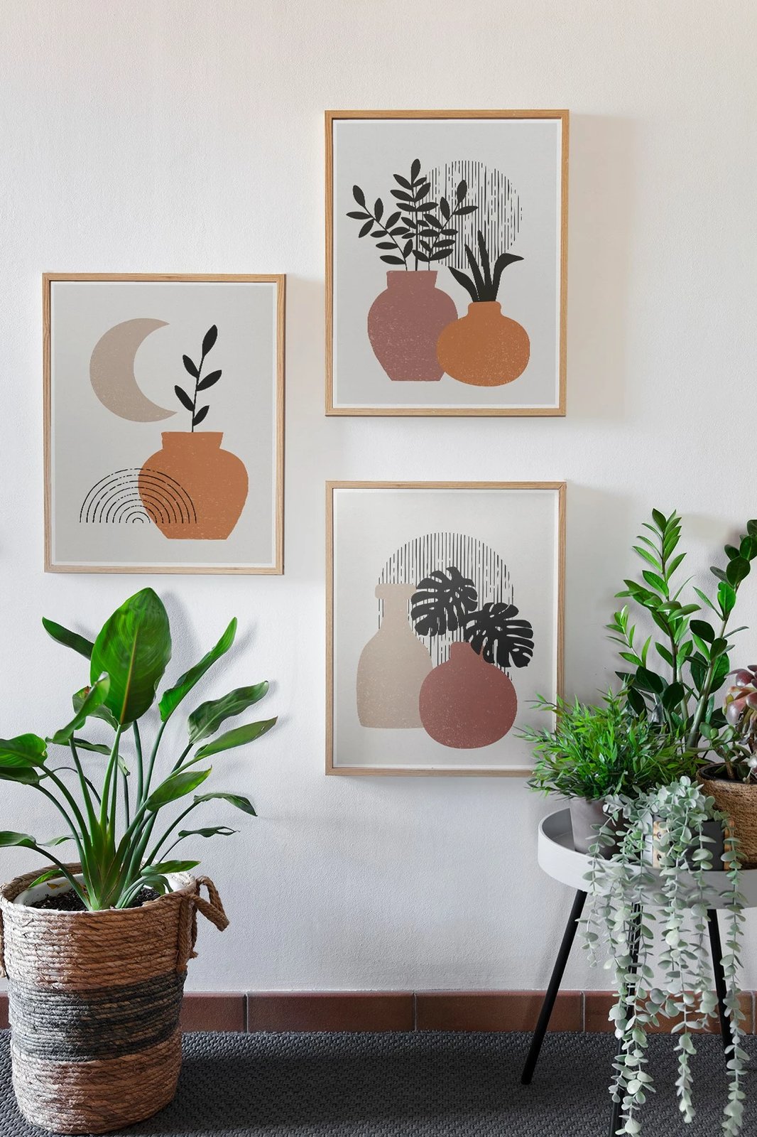 Set pikturash dekorative me kornizë, 3 copë, Wallity, 3Dartsohoset112