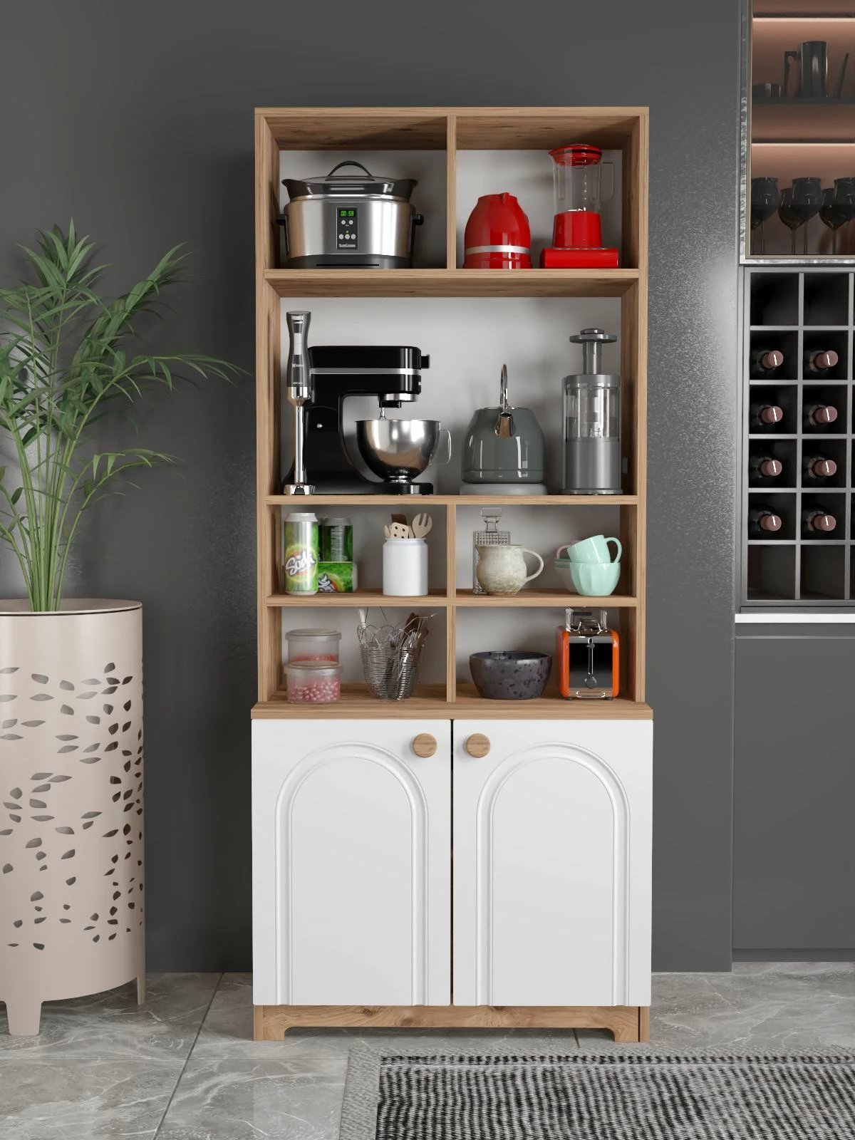 Dollap multifunksional Skye Decor, ngjyrë Atlantic Pine dhe e bardhë, Lunora