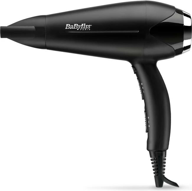 Tharëse flokësh, BaByliss, Turbo Smooth 2200 (D572DE), 2200W, keramikë & jonike, me difuzer dhe koncentrator, e zezë