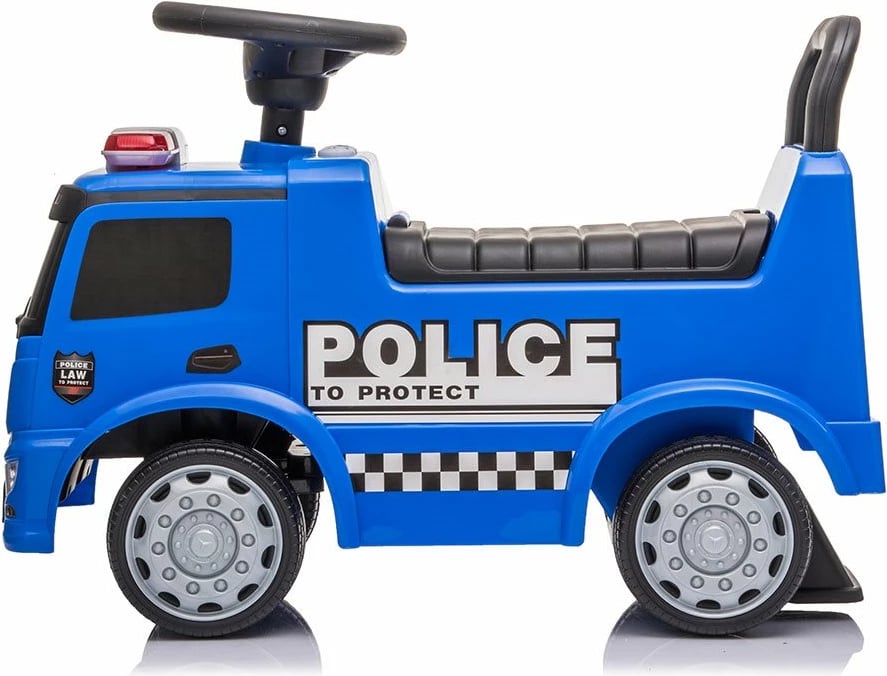 makinë ride-on fëmijësh, Baby Mix, Mercedes POLICE, me drita e tinguj, ngarkesë 25 kg, për 12m+, blu