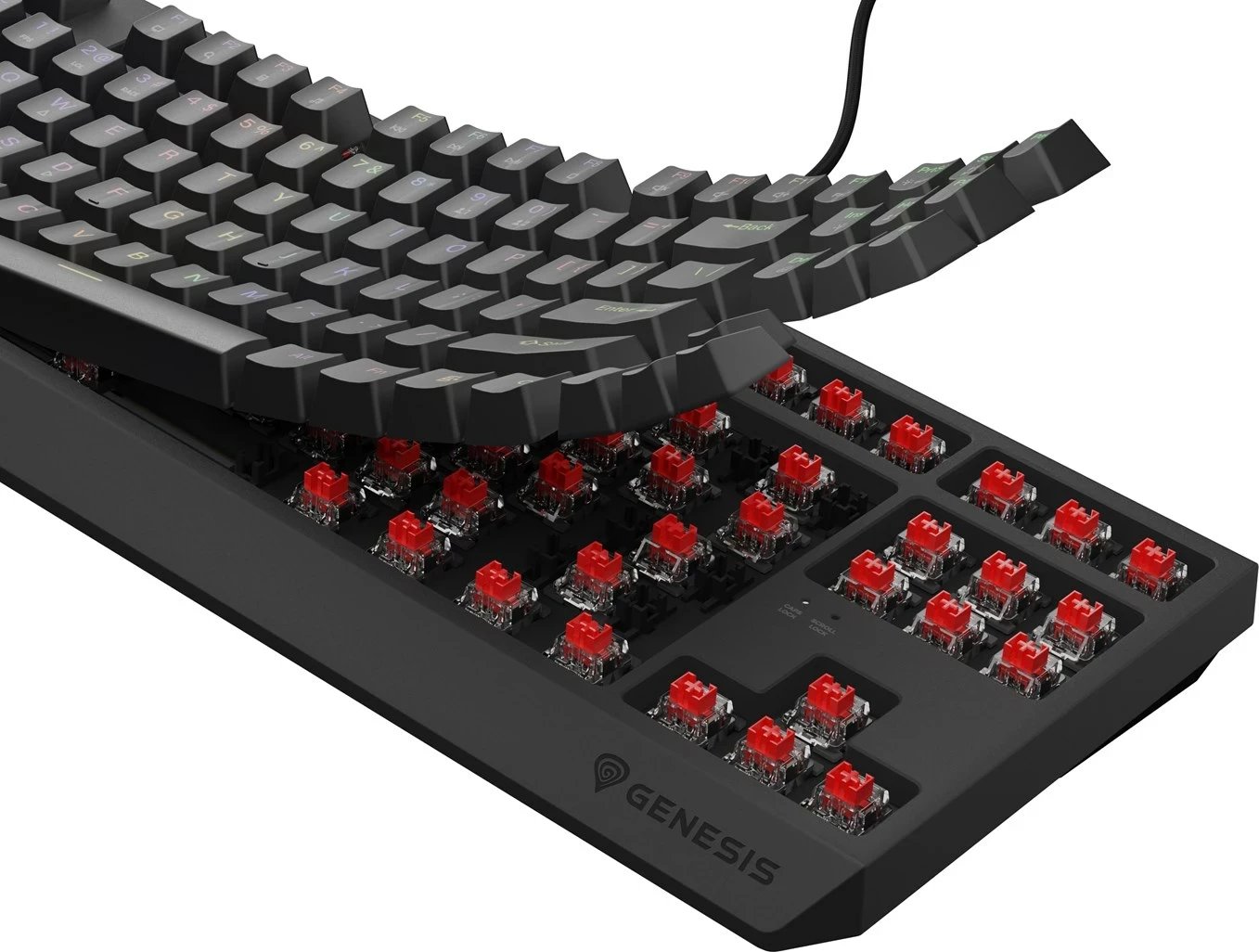 Tastierë mekanike GENESIS Thor 230 TKL, QWERTY, RGB, Wireless + Bluetooth, e zezë Tastierë mekanike GENESIS Thor 230 TKL, QWERTY, RGB, Wireless + Bluetooth, e zezë