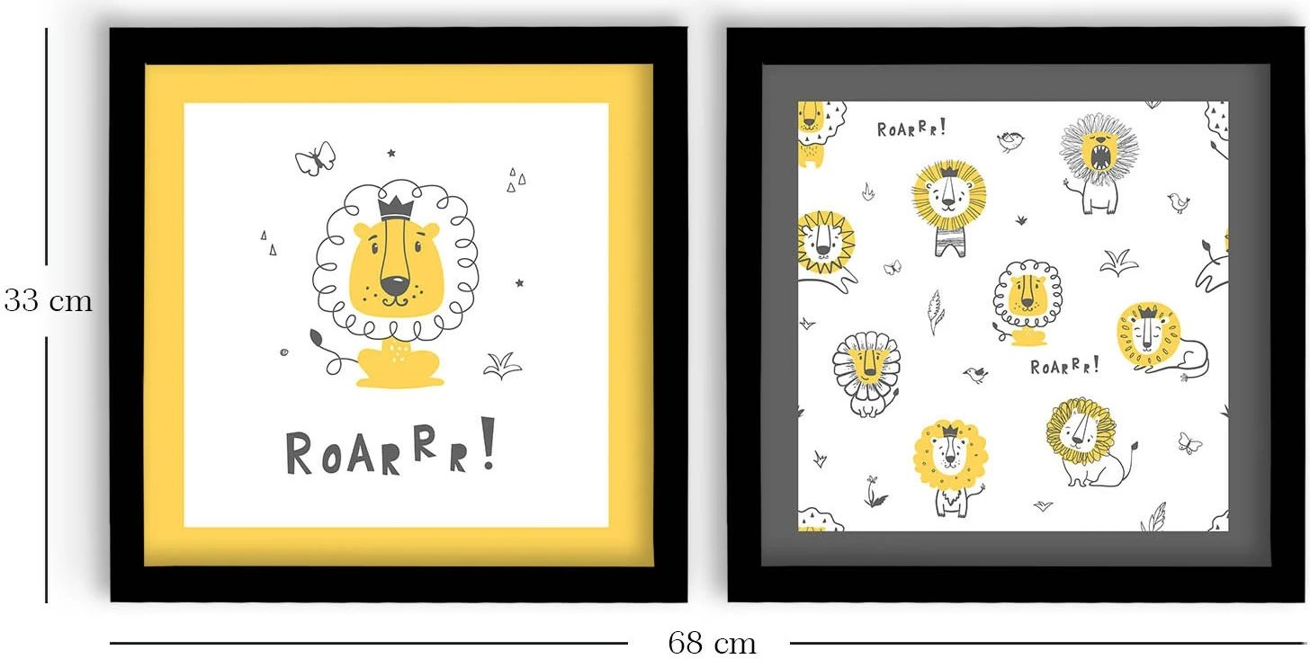 Pikturë dekorative me kornizë MDF (2 copë), Wallity, 2P3333SCT-006