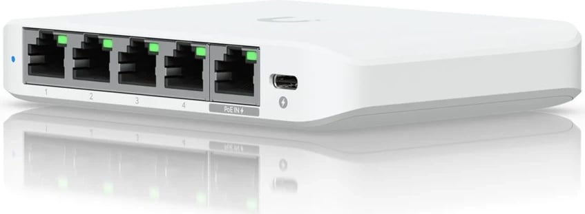 Switch Ubiquiti UniFi Flex Mini 2.5G, i menaxhuar, Desktop, Bardhë