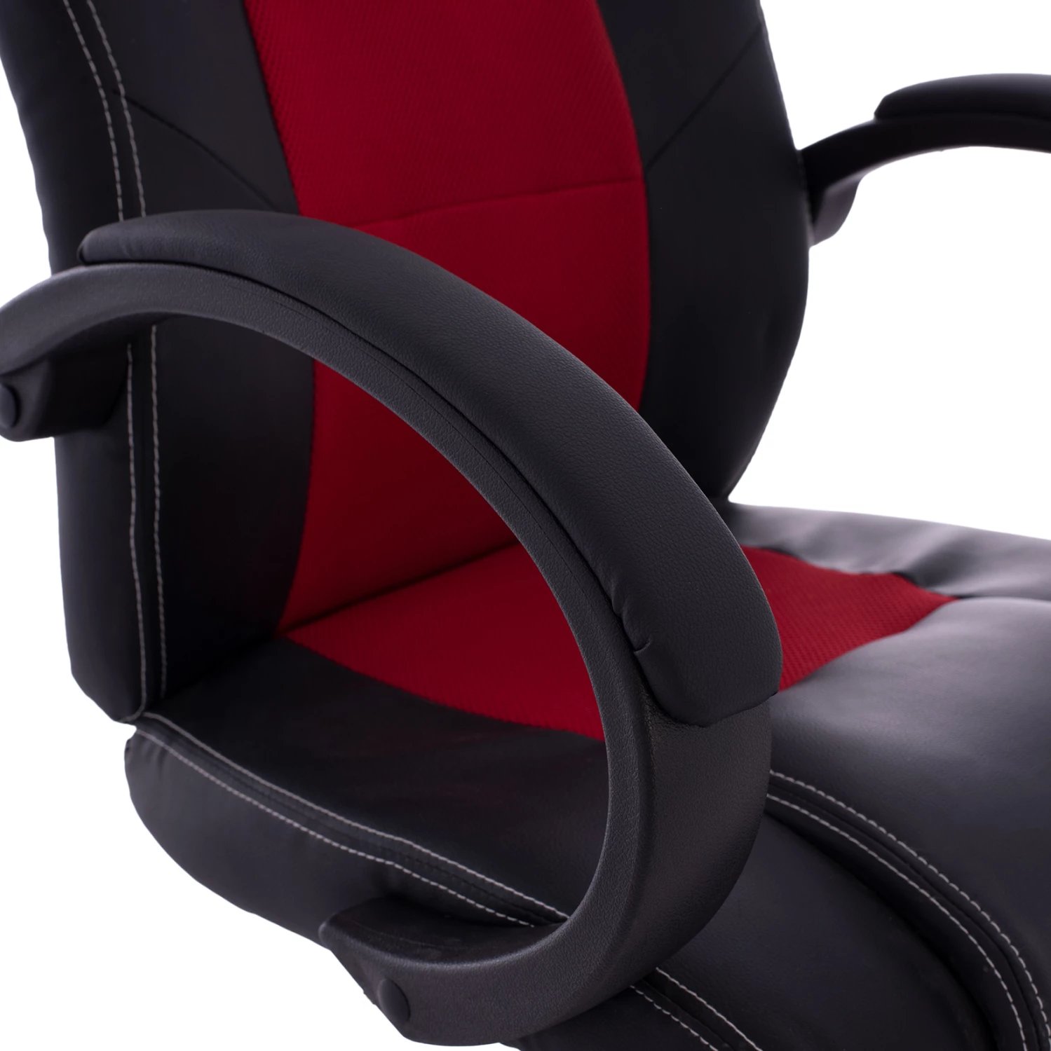 Karrige për zyre gaming bucket FH1041.01, e zezë me rrjetë të kuqe, 60x68x117