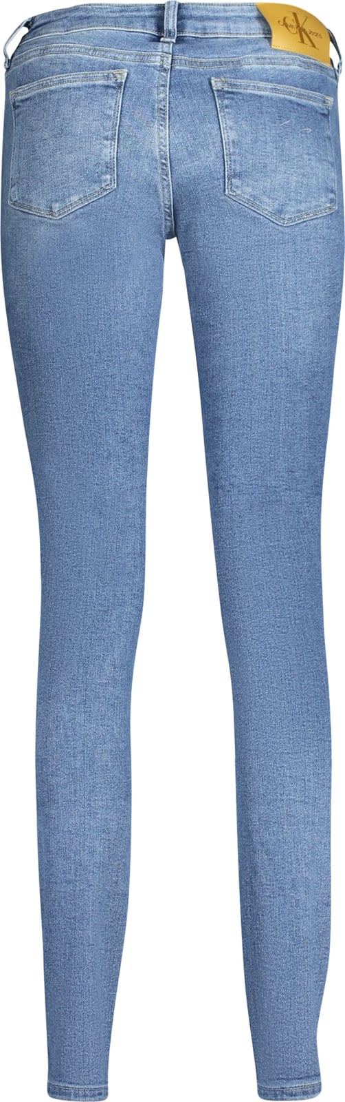 Pantallona xhins për femra Calvin Klein mid rise skinny, blu
