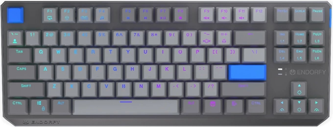 Tastierë mekanike wireless Endorfy Thock V2 TKL, RGB, 87 taste, gri