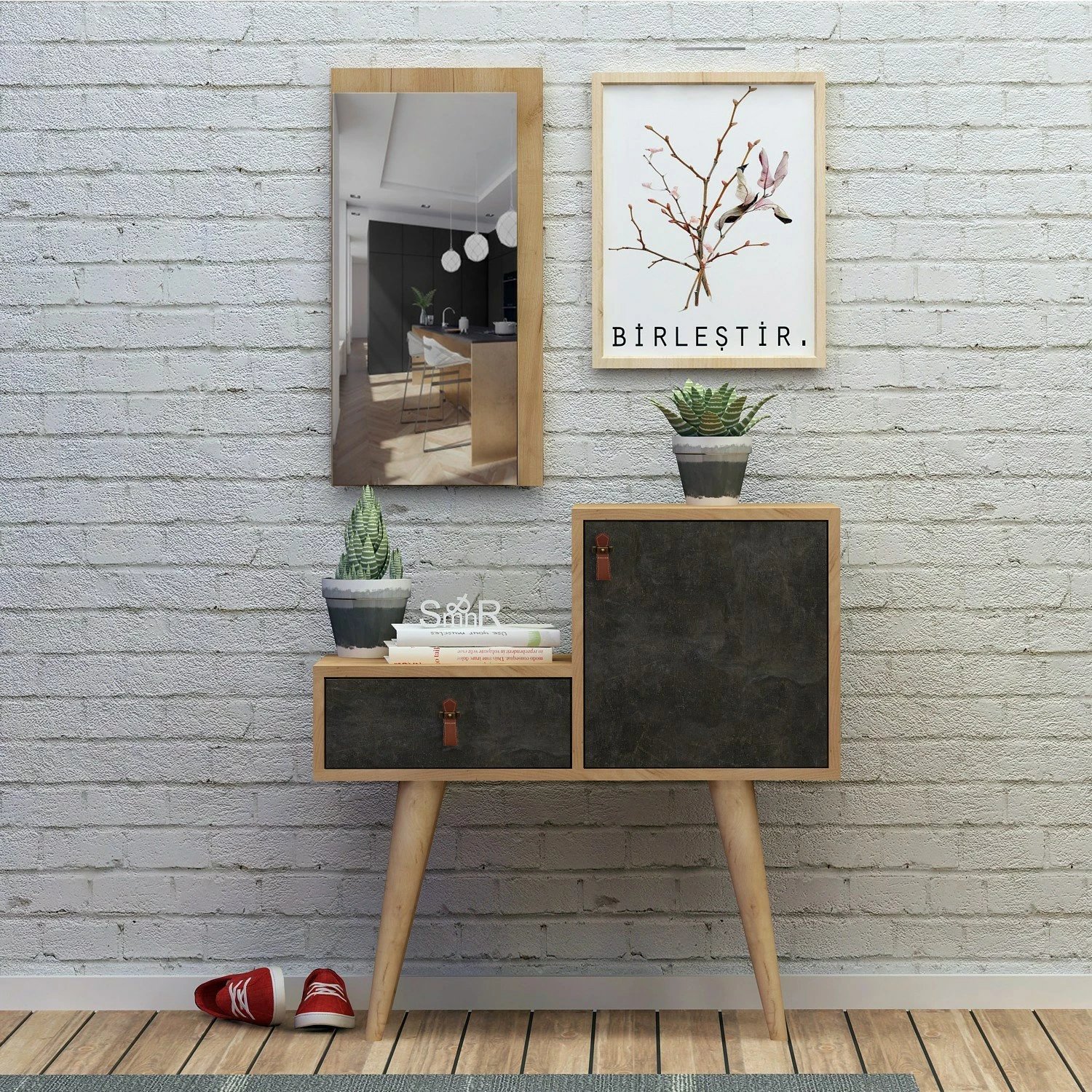 Stendë korridori Hanah Home, Janna, ngjyrë lis dhe gri e errët