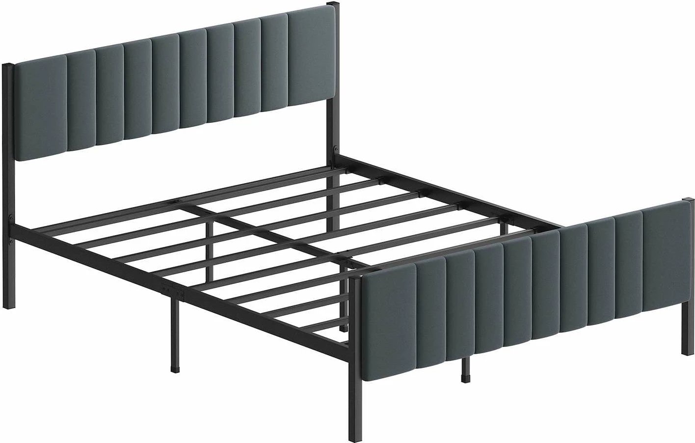 Krevat dopio, metal, ngjyrë antracit, Skye Decor, 140x190