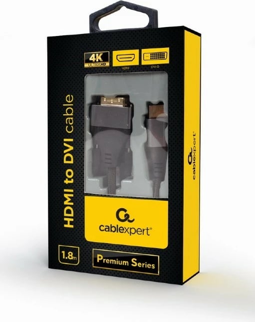 Kabllo HDMI në DVI Gembird CC-HDMI-DVI-4K-6, 1.8m, e zezë