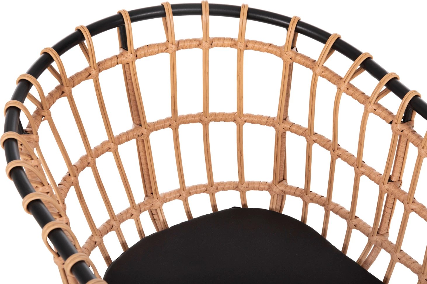 Karrige për jashtë ALLEGRA FH5456.11 metalike & jastëk ngjyrë e zezë - Wicker bezhë 58x61x81Hcm